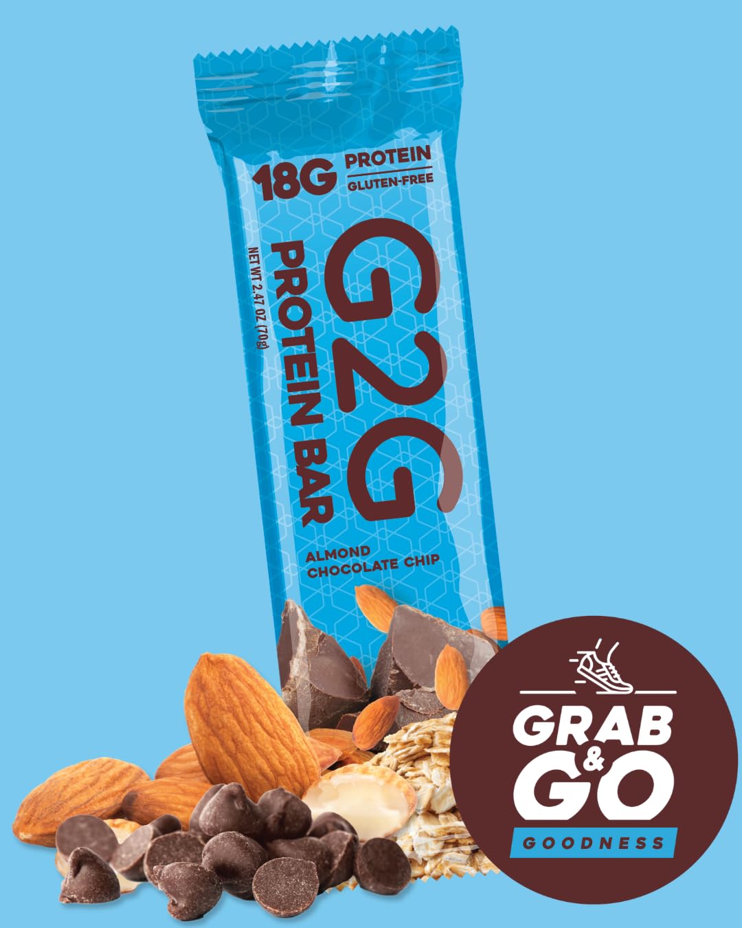 G2G Protein Bar Almond Chocolate Chip - 8 Count - image 2
