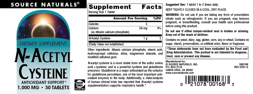 Source Naturals N-Acetyl Cysteine Antioxidant