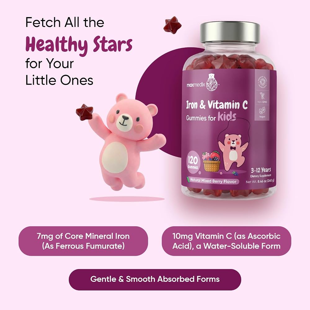 maxmedix Kids Iron with Vitamin C Gummies - 120 Count - image 2
