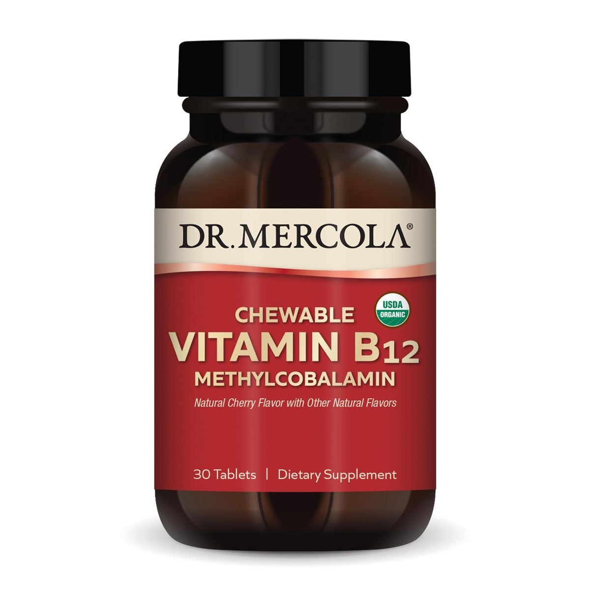 Dr. Mercola Organic Chewable Vitamin B12 Methylcobalamin - 30 Tablets