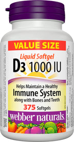 Webber Naturals Vitamin D3 1,000 IU - 375 Softgels
