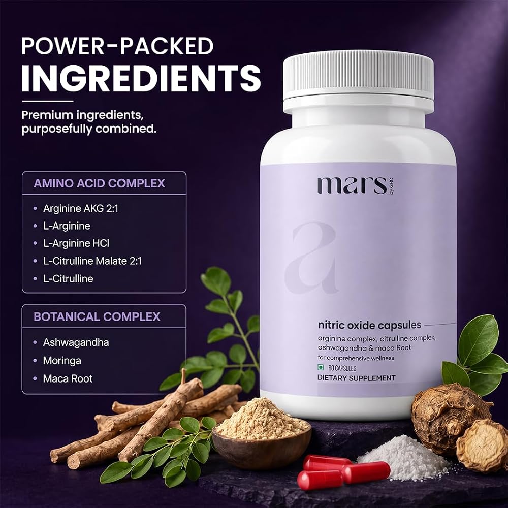 Mars by GHC Nitric Oxide Booster with L-Arginine & L-Citrulline - 60 Capsules - image 5