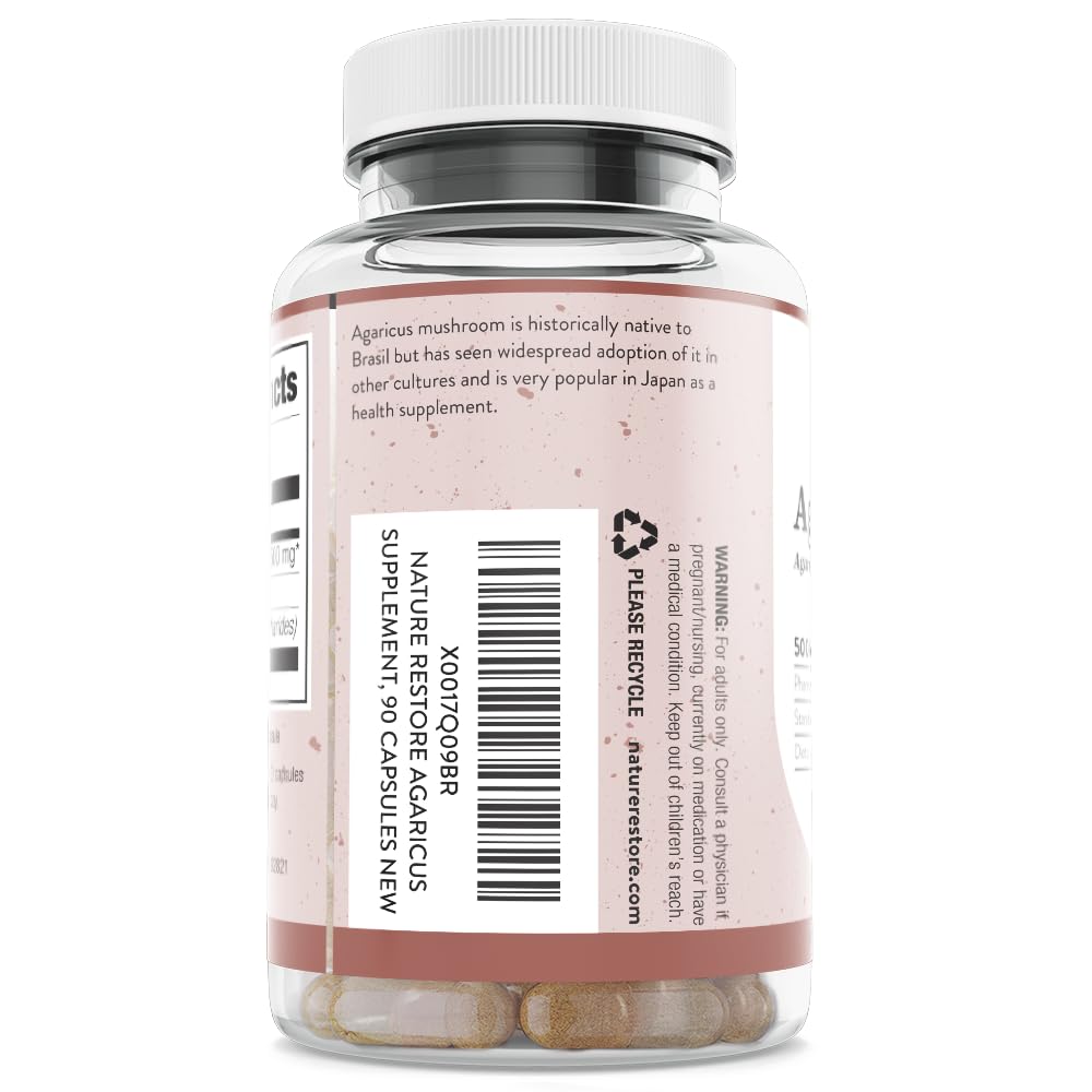 Nature Restore Agaricus Blazei Murill Mushroom Extract - 90 Capsules - image 2