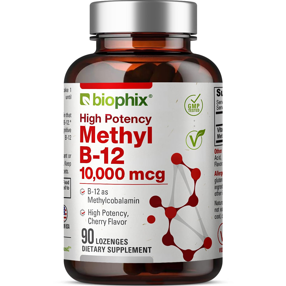 biophix Methyl B-12 10000 mcg Energy & Brain Focus - 90 Lozenges