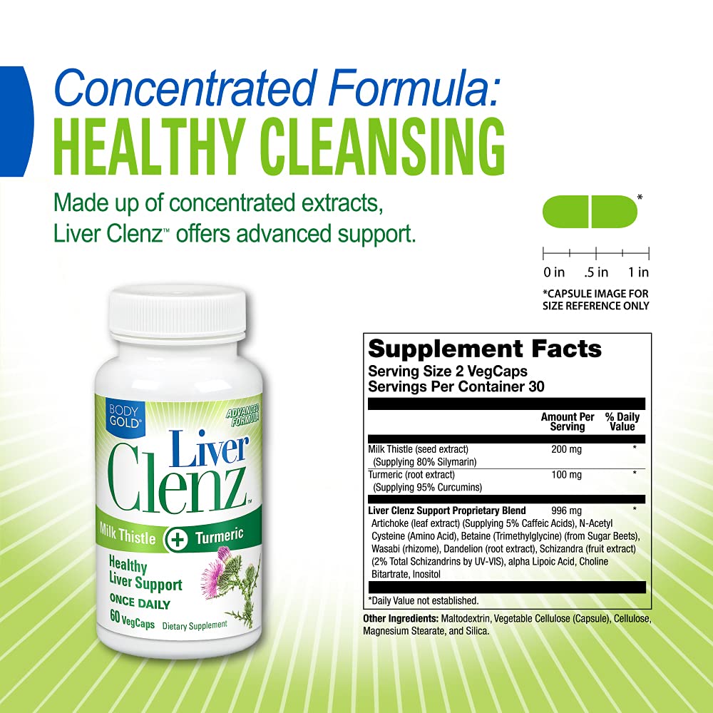Body Gold Liver Clenz Herbal Supplement - 60 Vegetarian Capsules - image 2