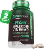 Herbtonics Raw Apple Cider Vinegar 1500mg with Mother - 120 Capsules