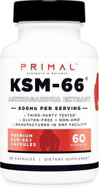 Primal KSM-66 Ashwagandha Complex 600mg - 60 Capsules