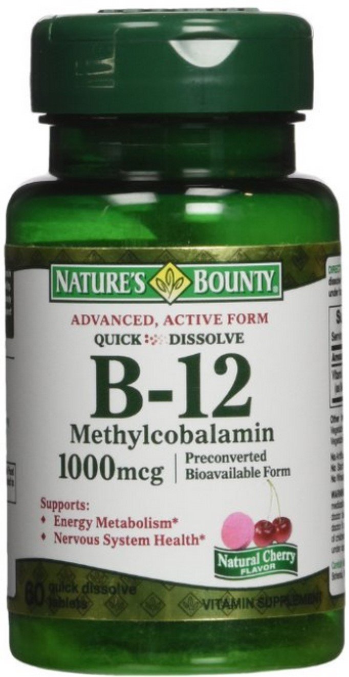 Nature's Bounty B-12 1000 mcg Microlozenges Natural Cherry