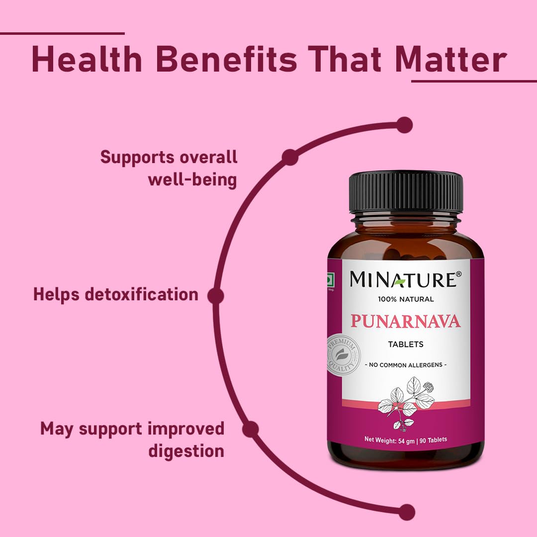 minature mi Nature Punarnava Tablets Herbal Supplement - 90 Tablets - image 4