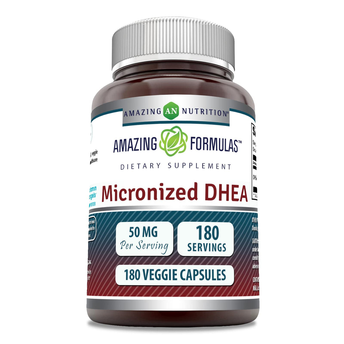 Amazing Nutrition Micronized DHEA 50 Mg - 180 Vegetarian Capsules
