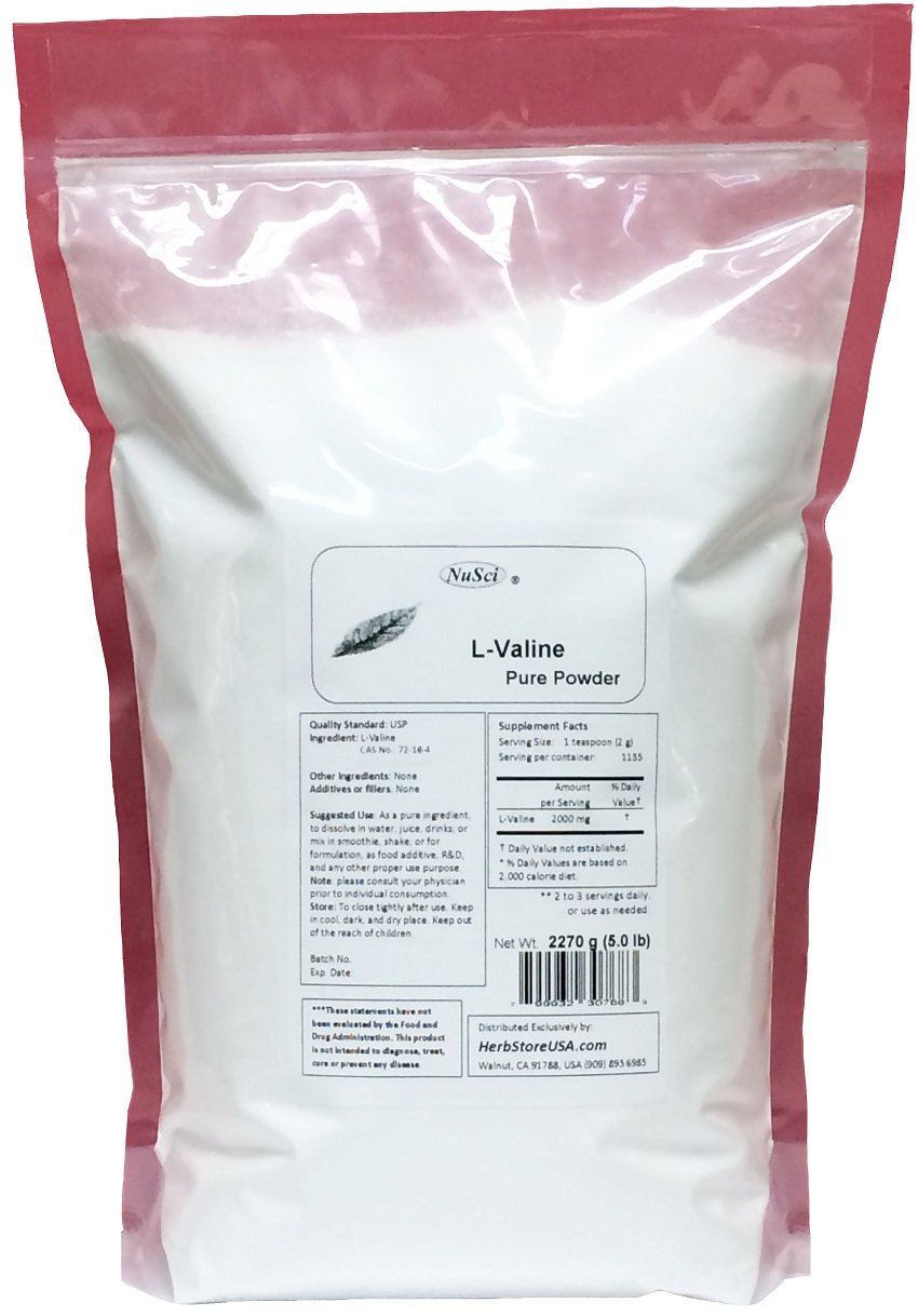 NuSci L-Valine Pure Powder - 5 Pound