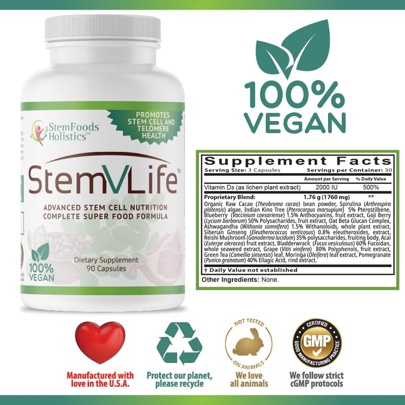 StemVLife Stem Cell Formula Daily Supplement - 90 Capsules - image 4