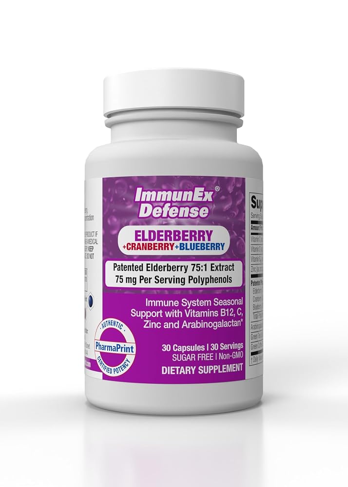 PharmaPrint ImmunEx Defense Elderberry Immune Support - 30 Capsules