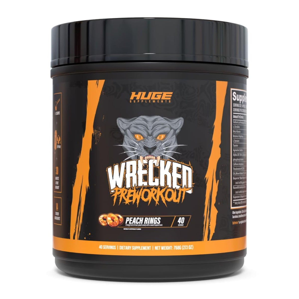 Huge Supplements Wrecked Pre Workout, Advanced Formula, Boosts