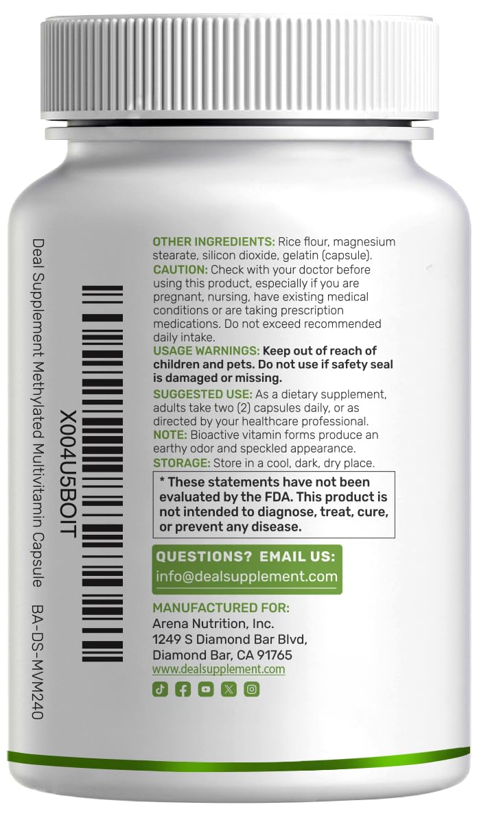 DEAL SUPPLEMENT Methylated Multivitamin - 240 Capsules - image 7