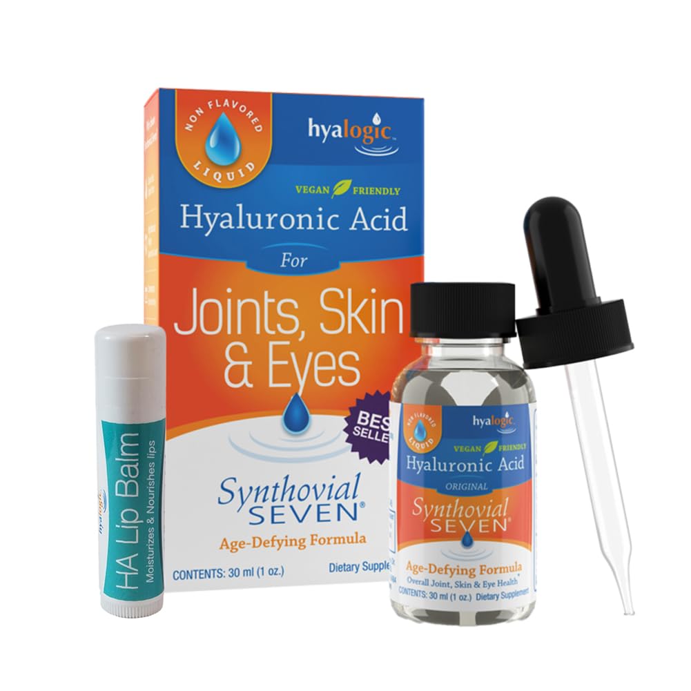 Hyalogic Synthovial Seven HA Supplement & Lip Balm Bundle - 1 Fl Oz