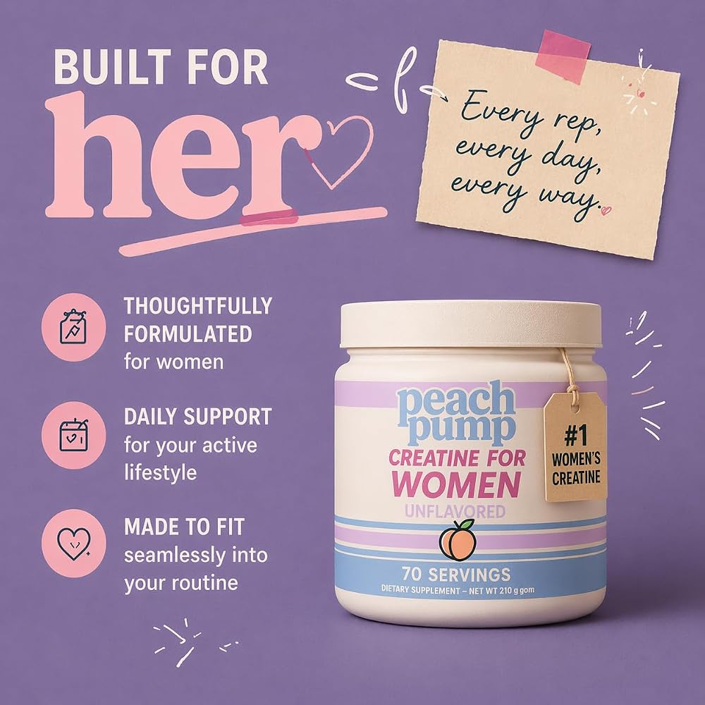 Peach Pump Creatine Monohydrate Powder for Women - 70 Servings - image 5