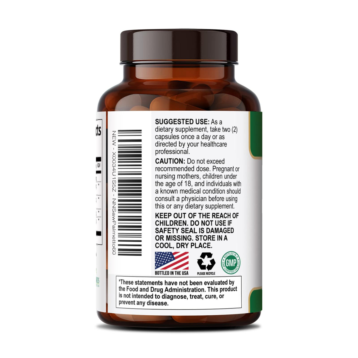 Nature's Nutrition Saw Palmetto for Men - 3X Strength Prostate Health