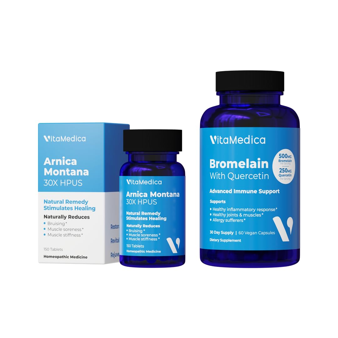 VitaMedica Arnica Montana 30X and Bromelain with Quercetin Bundle - 2 Piece Set