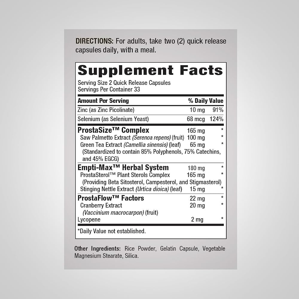 Piping Rock ProstaFit Advanced Prostate Support - 66 Capsules - image 2