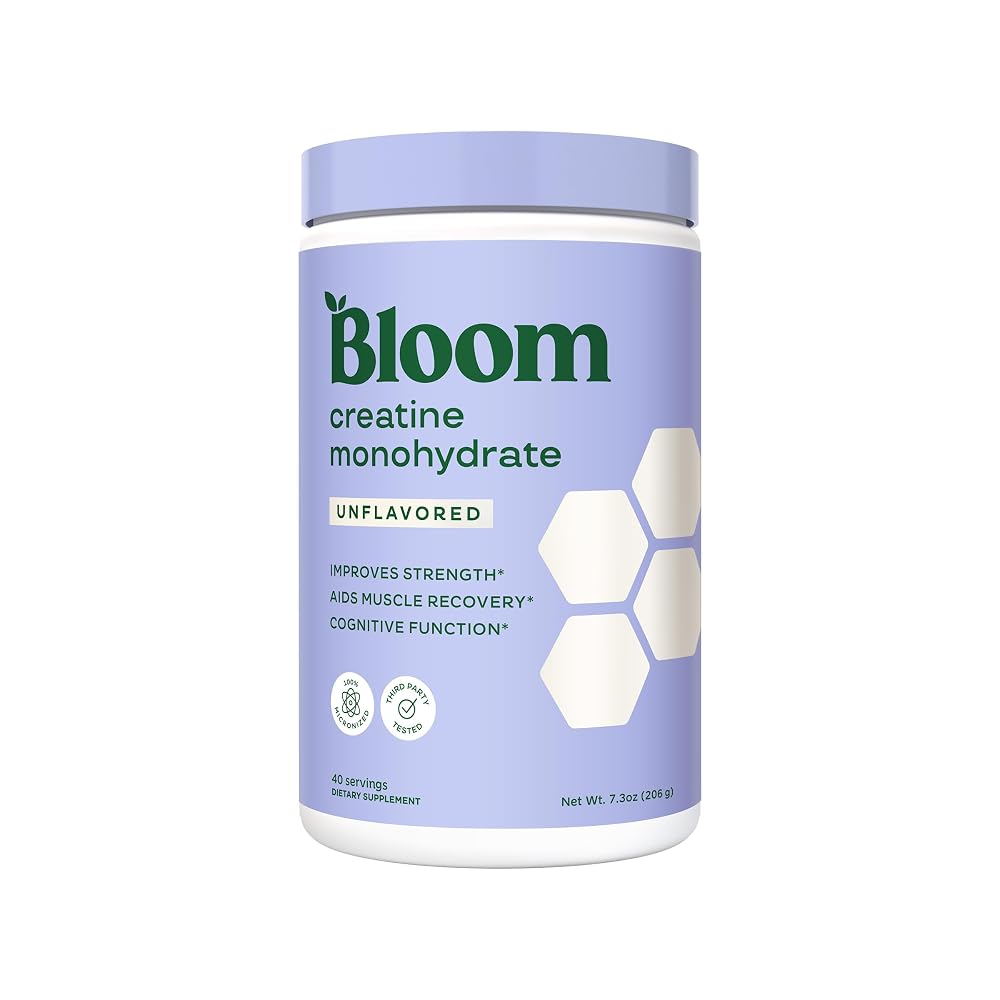 Bloom Nutrition Creatine Monohydrate Powder Unflavored - 40 Servings