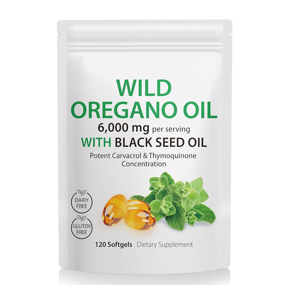 Tooffi Oil of Oregano Capsules - 2 in 1 6000mg Oil of Oregano
