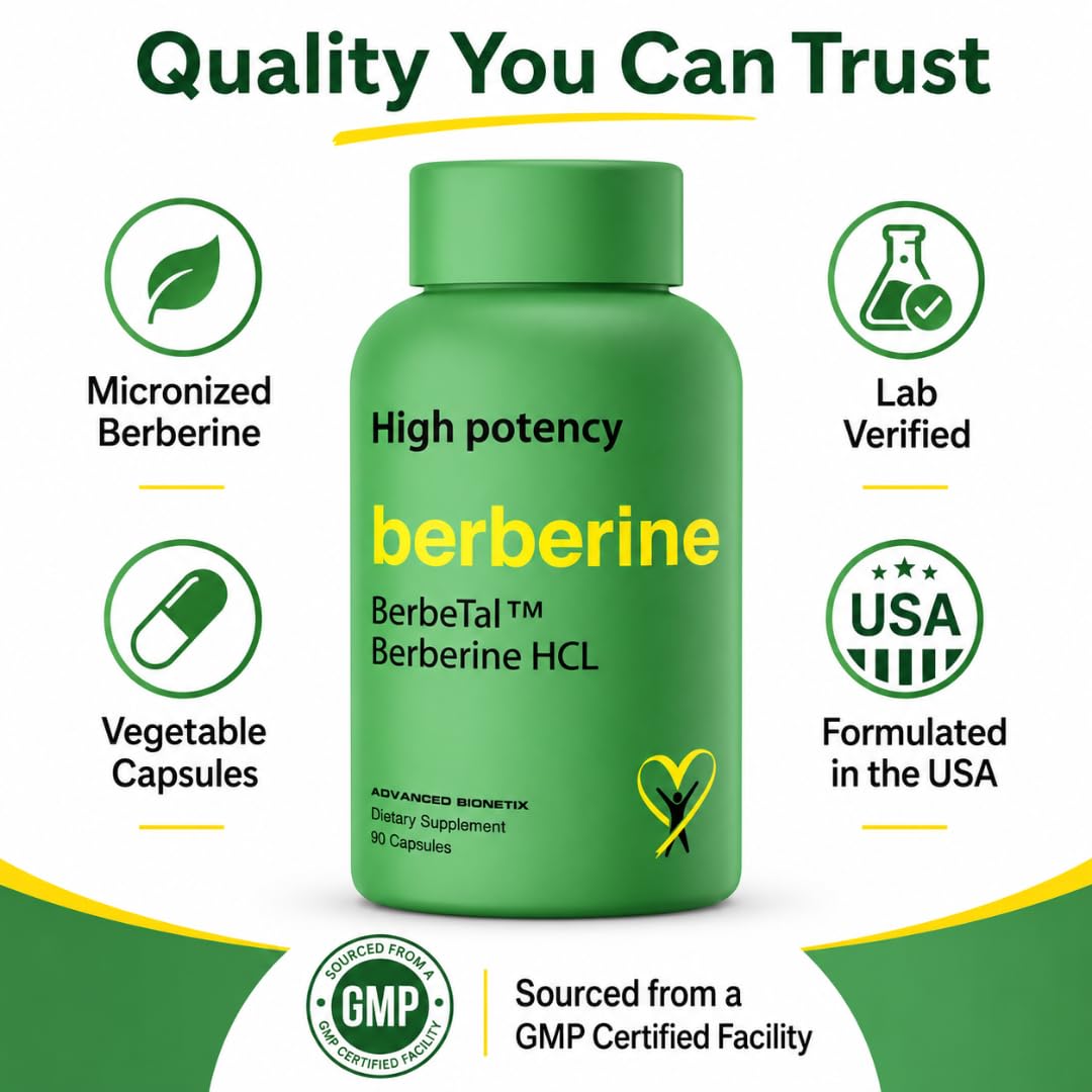 Advanced Bionetix Berberine 1500mg Supplement - 90 Capsules - image 5