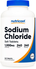 Nutricost Sodium Chloride 1000mg Salt Tablets - 240 Tablets