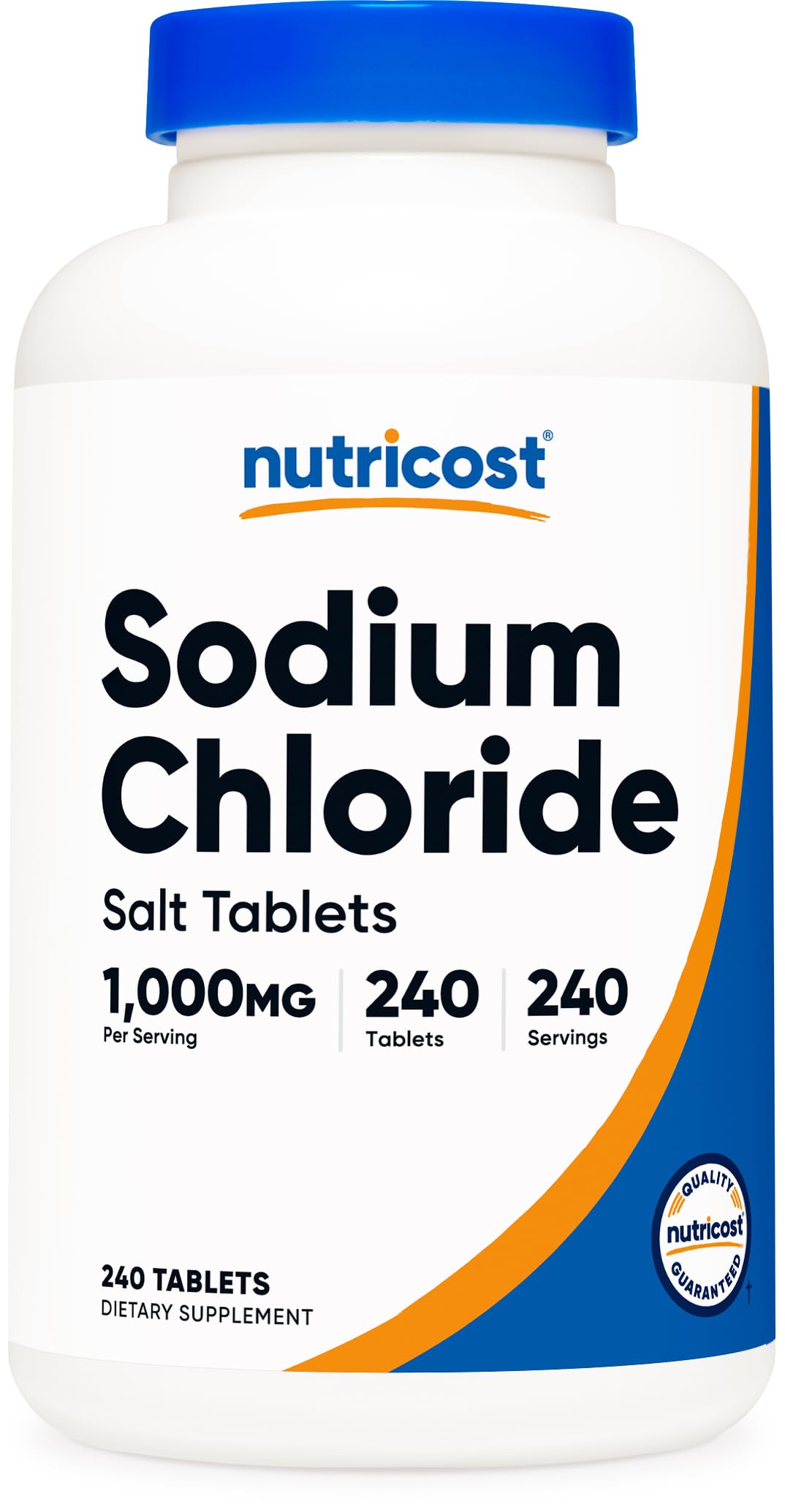 Nutricost Sodium Chloride 1000mg Salt Tablets - 240 Tablets