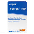 MAJOR Ferrex-150 Polysaccharide-Iron Complex - 100 Capsules