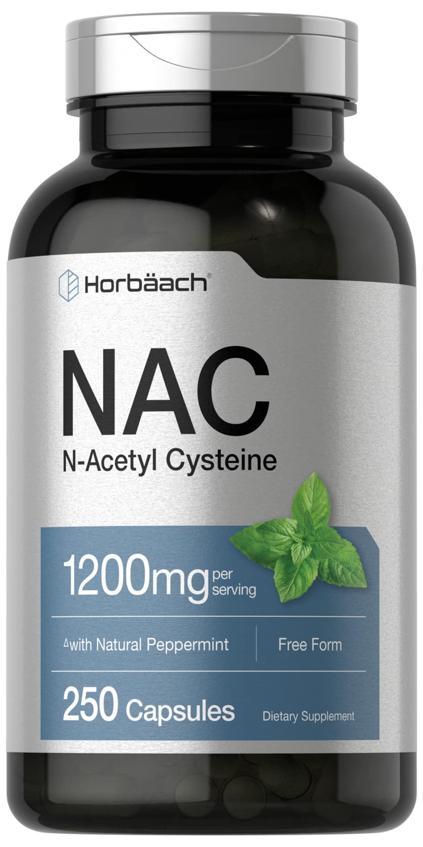 Horbäach NAC N-Acetyl Cysteine 1200mg - 250 Capsules