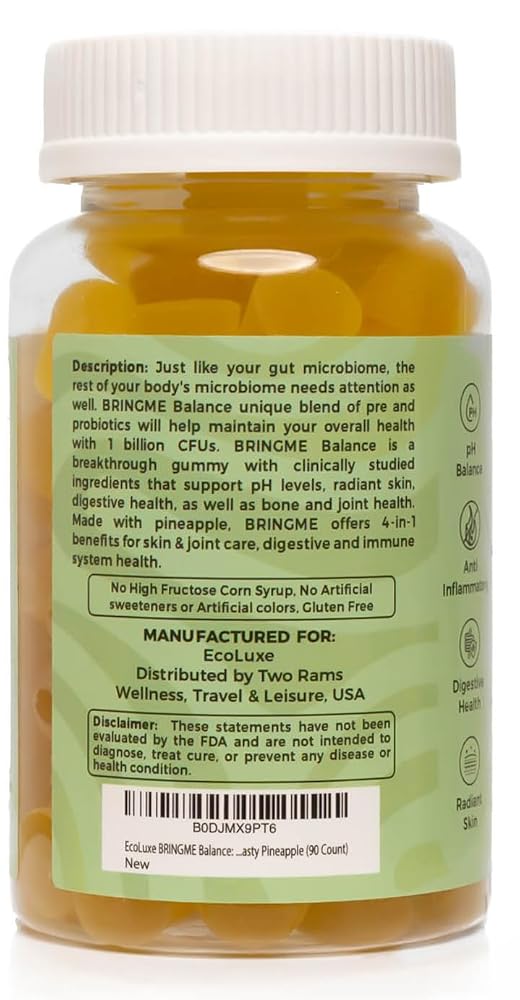 EcoLuxe BRINGME Balance Pre & Probiotic Gummies - 90 Count - image 2