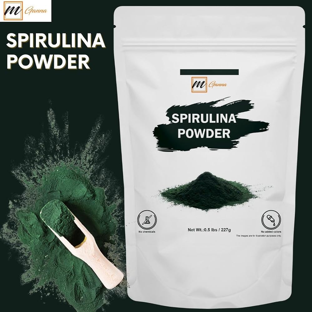 mGanna 100% Spirulina Powder Blue Green Algae - 100 g - image 3