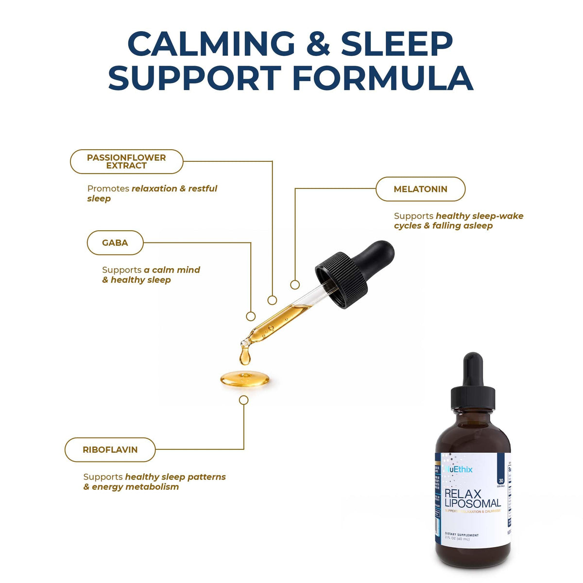 NuEthix Formulations Relax Liposomal Supplement for Sleep - 2 Fl Oz - image 3