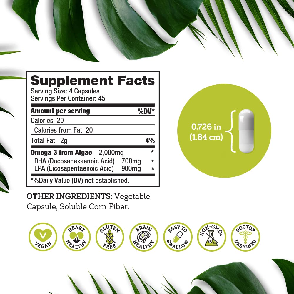 Doctors Scientific Vegan Omega 3 Algae Supplement - 180 Capsules - image 4