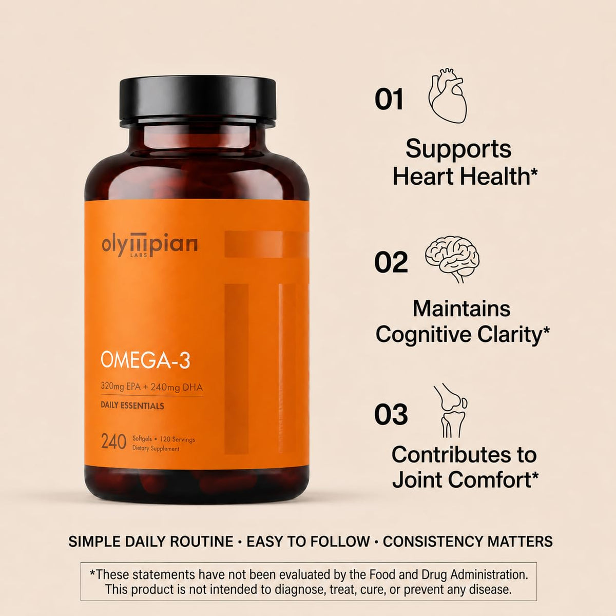 Olympian Labs Omega 3 Fish Oil 1000mg with EPA & DHA - 240 Softgels - image 3