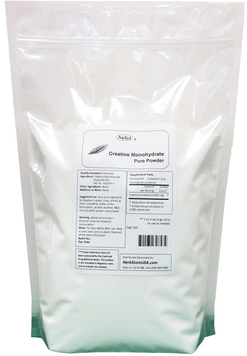 NuSci Pure Creatine Monohydrate Crystalline Powder - 2270g