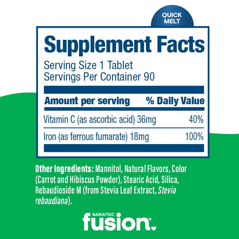 Bariatric Fusion Iron Quick Melt Melon Berry - 90 Tablets - image 4