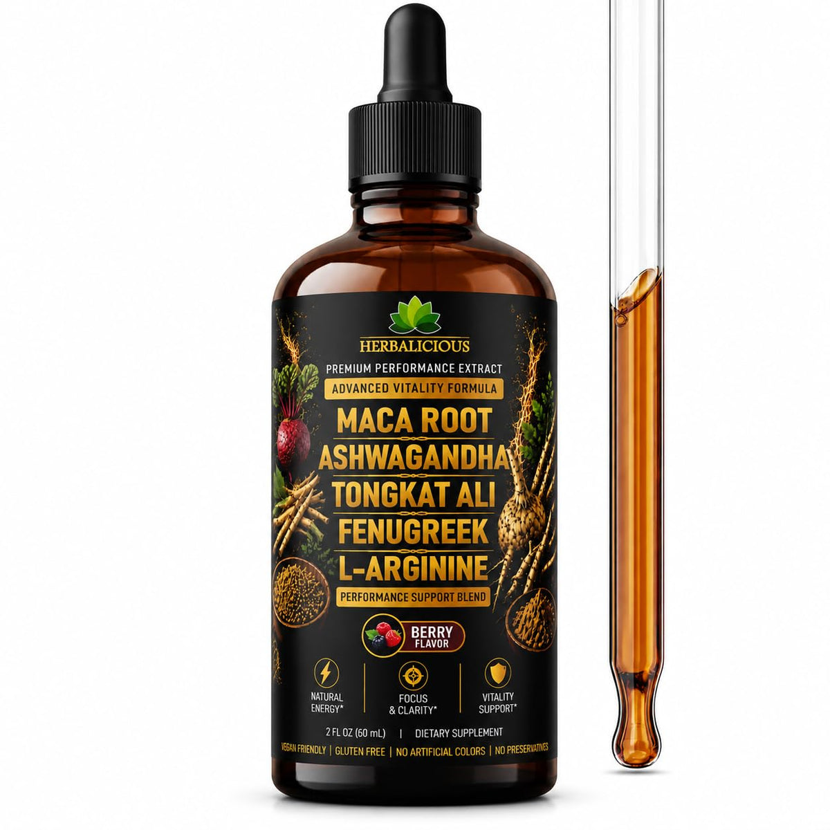 HERBALICIOUS Ashwagandha Supplement - Organic Withania Somnifera Root
