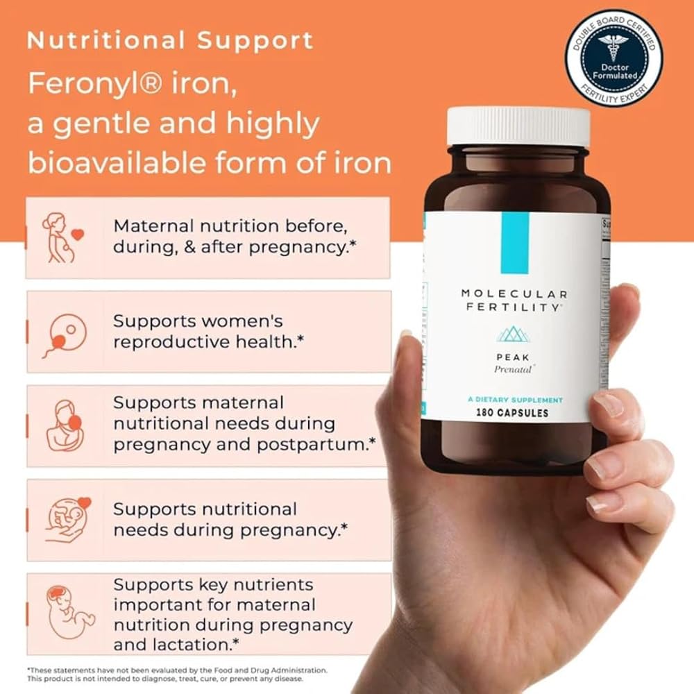 Molecular Fertility Peak Prenatal Vitamins - 180 Capsules - image 4