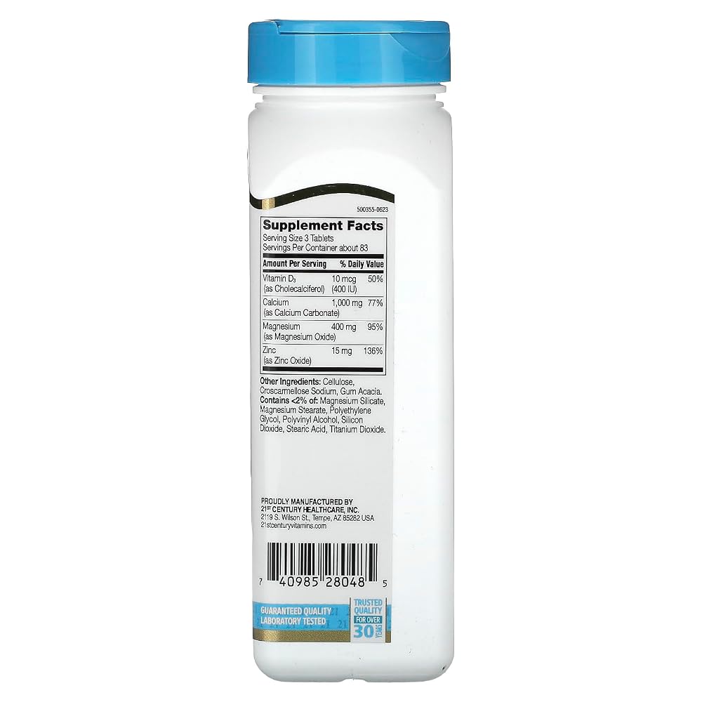 Xllent 21st Century Cal Mag Zinc +D Vitamin - 180 Tablets - image 2