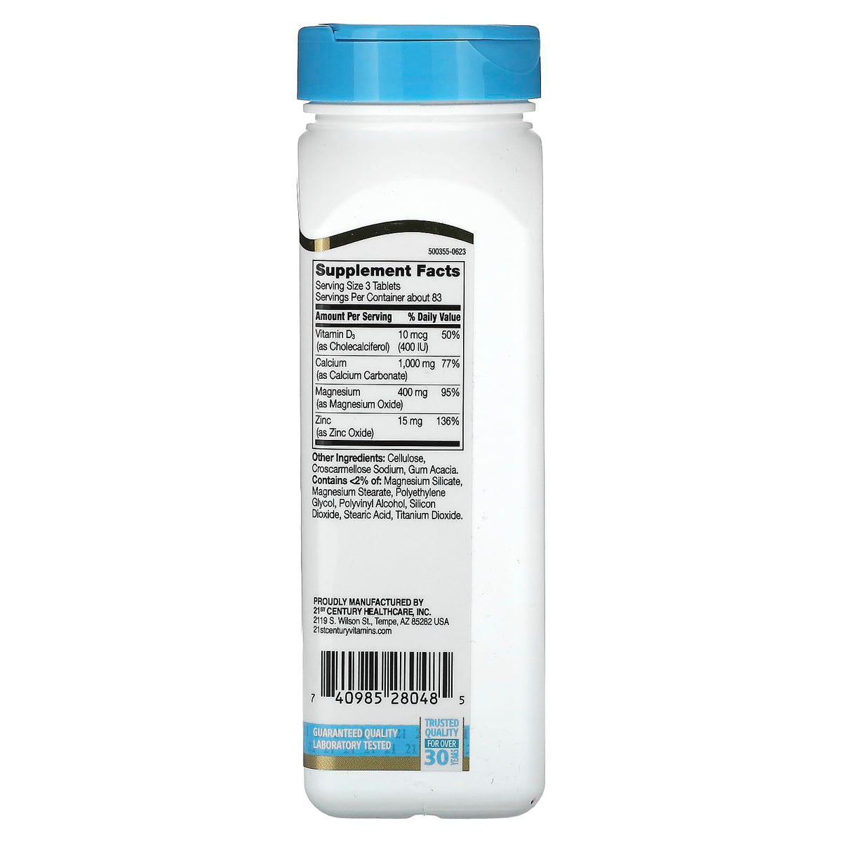 Xllent 21st Century Cal Mag Zinc +D Vitamin - 180 Tablets - image 2