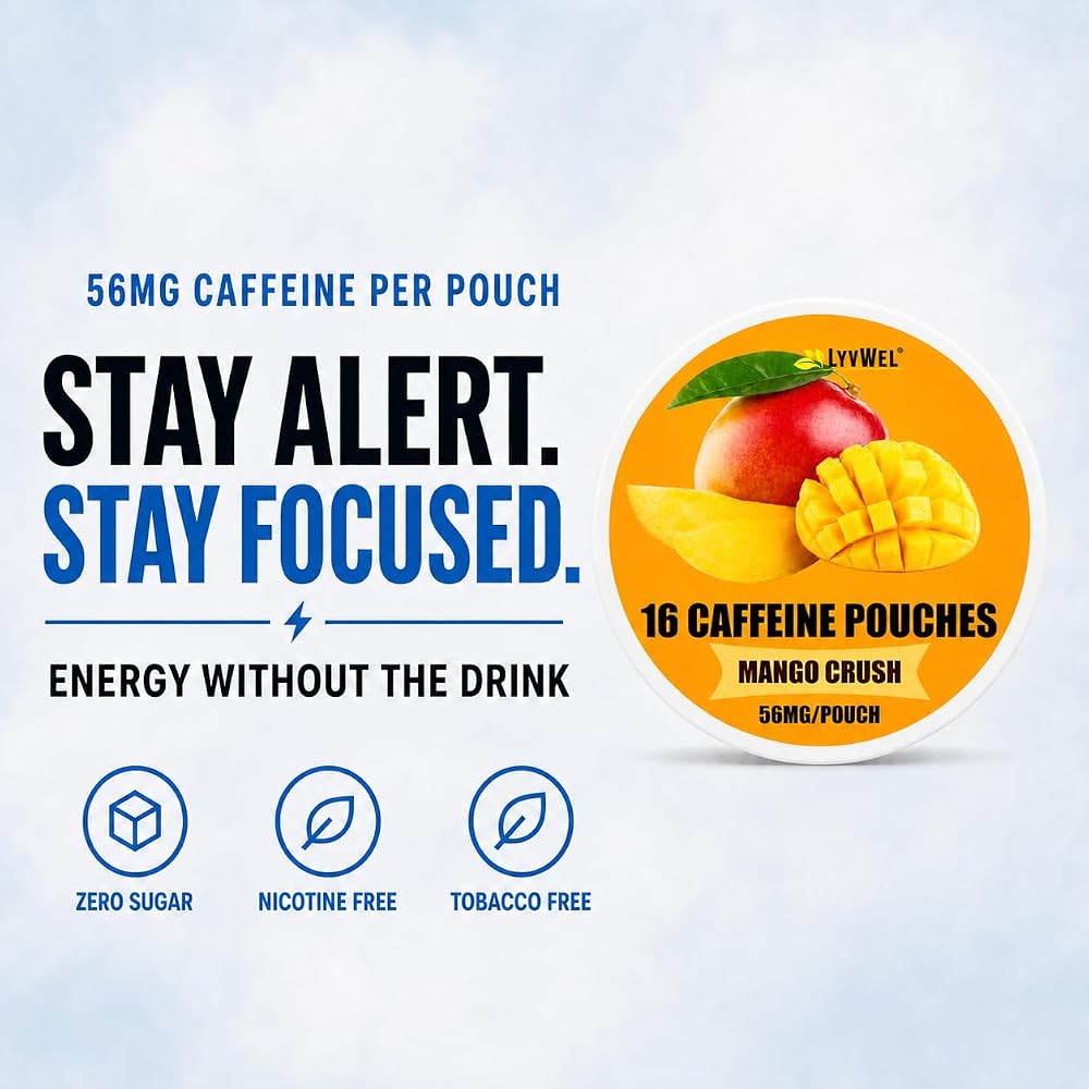 LyvWel Caffeine Dip Pouches 56mg Nootropic Focus - 80 Count - image 3
