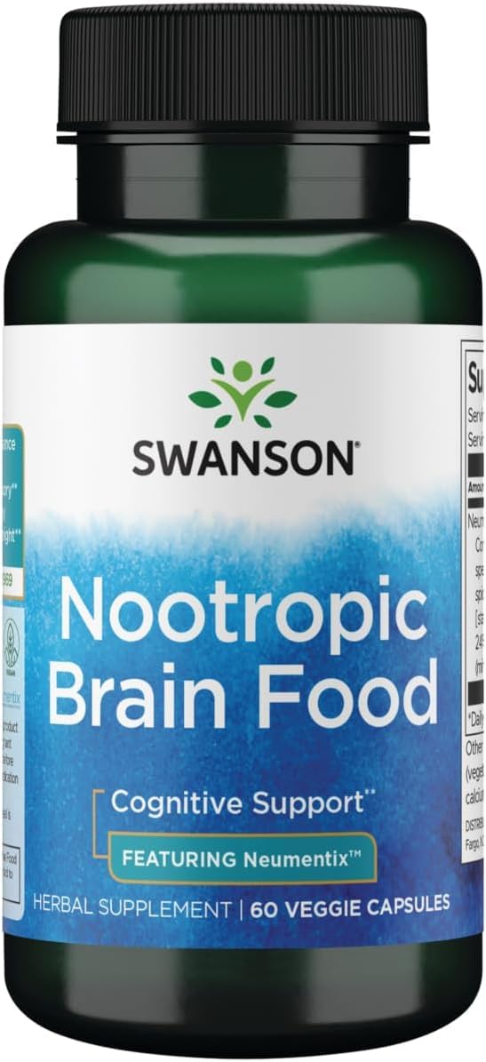 Swanson Nootropic Brain Food with Neumentix 450 mg - 60 Vegetarian Capsules