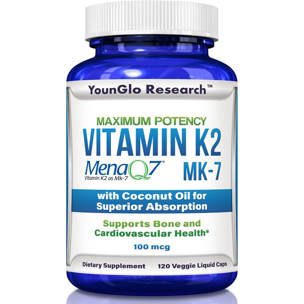 YounGlo Research Vitamin K2 MK7 100 mcg Bone Strength - 120 Capsules