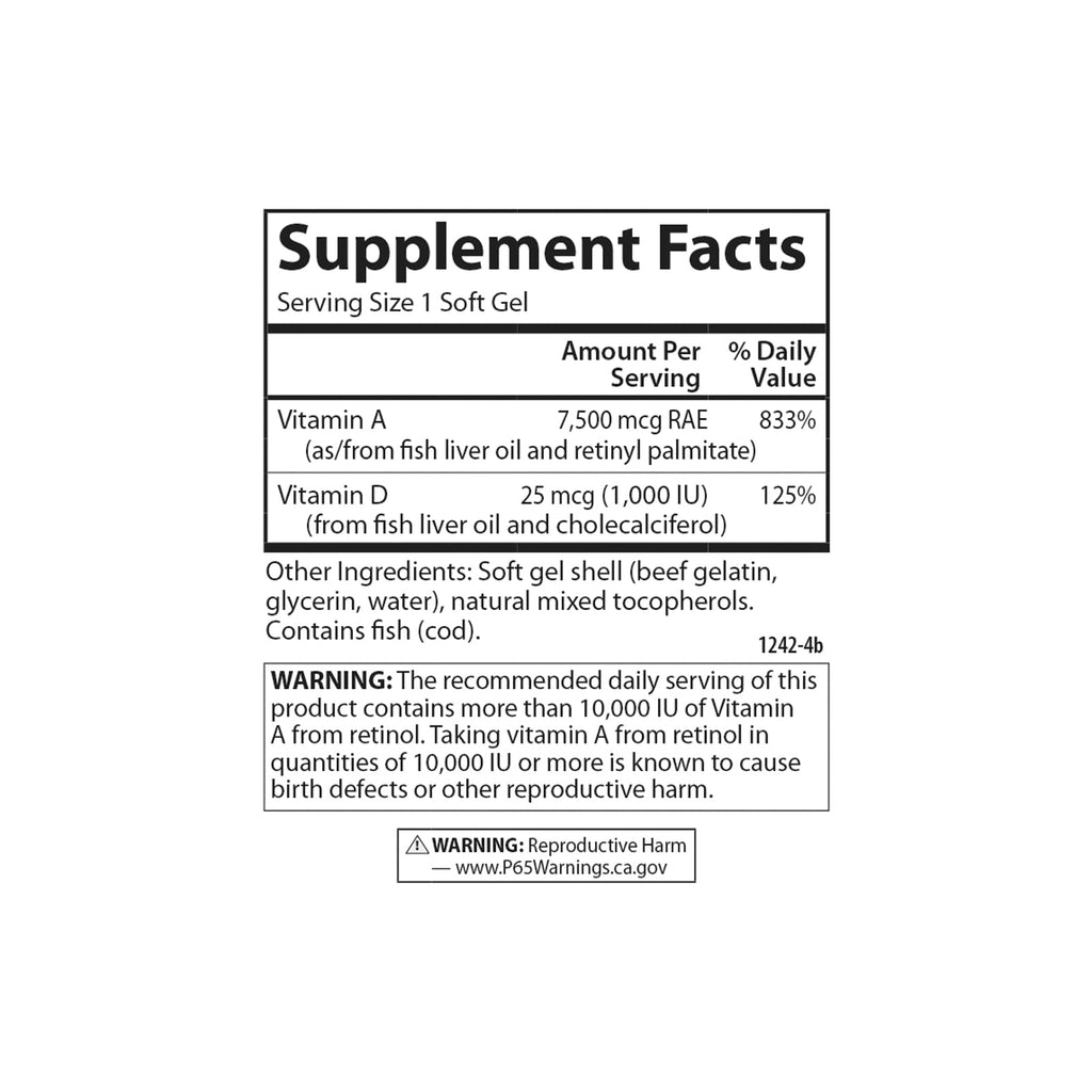 Carlson Vitamin A & D 25000 IU - 250 Softgels - image 4