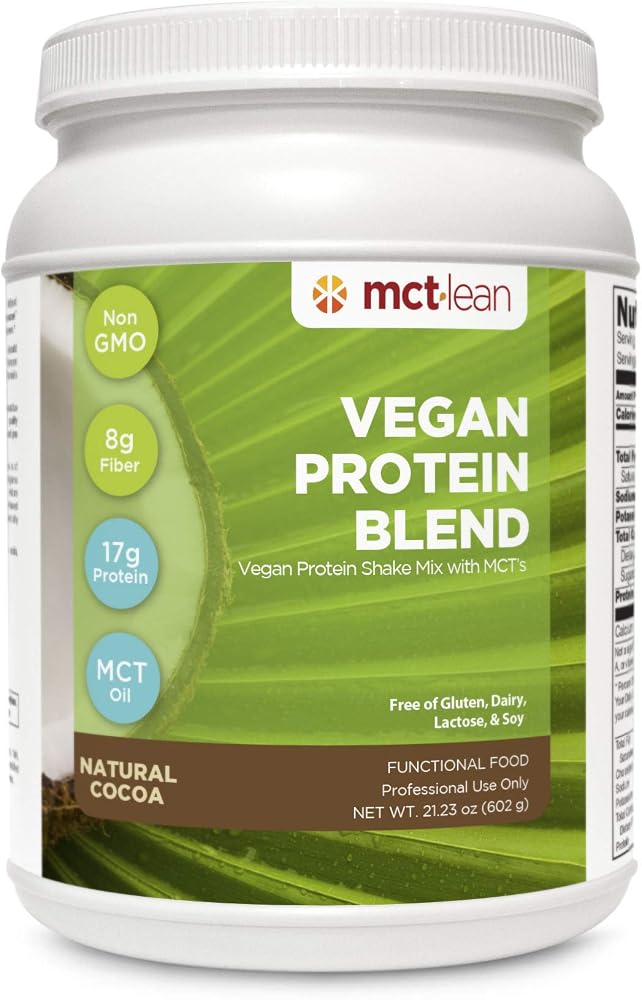 MCT Lean Vegan Protein Powder Blend Natural Cocoa - 14 Servings