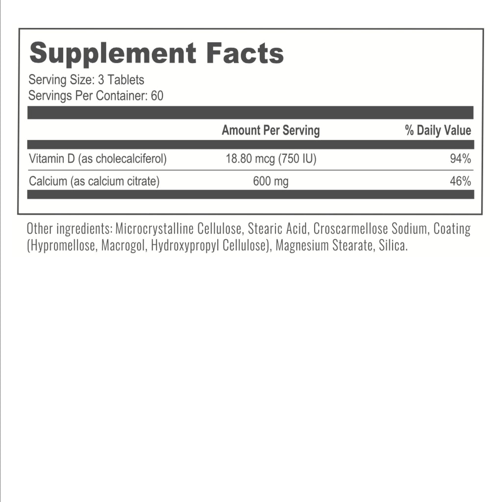 BariatricPal Easy Swallow Calcium Citrate (600mg) and D3 Coated