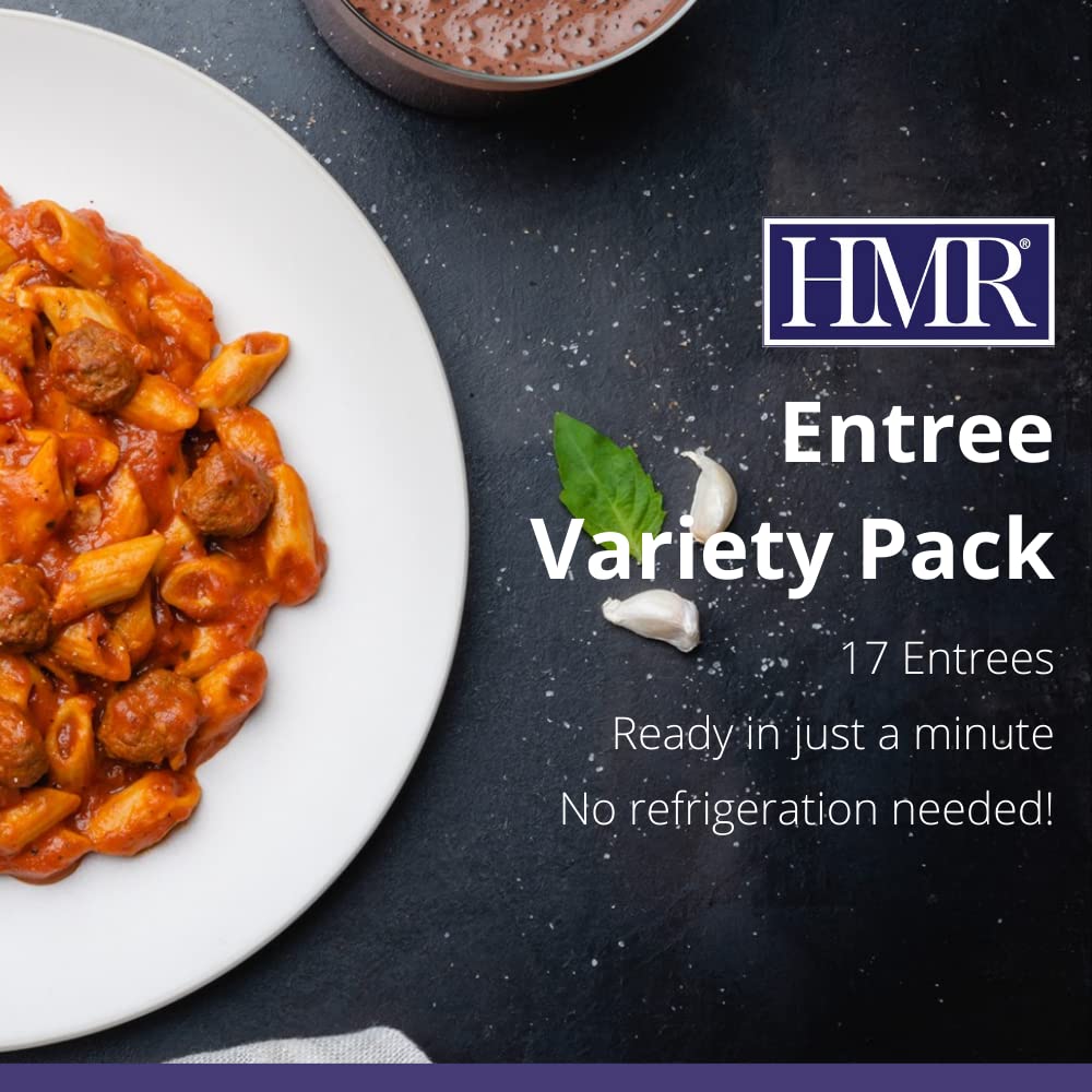 HMR Variety Ready-to-Eat Entrée Pack, High Protein Meals