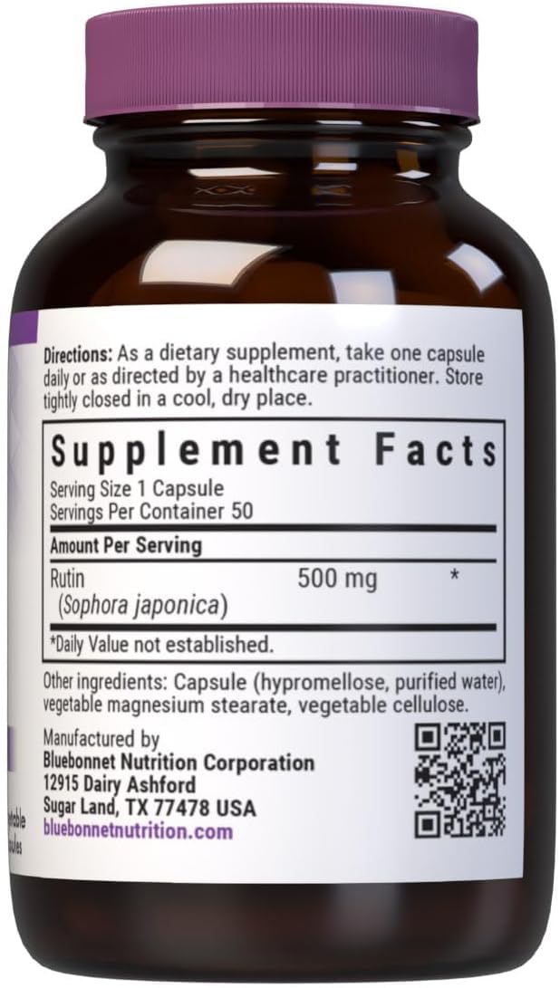 BlueBonnet Rutin 500mg Vascular Support - 50 Vegetable Capsules - image 2